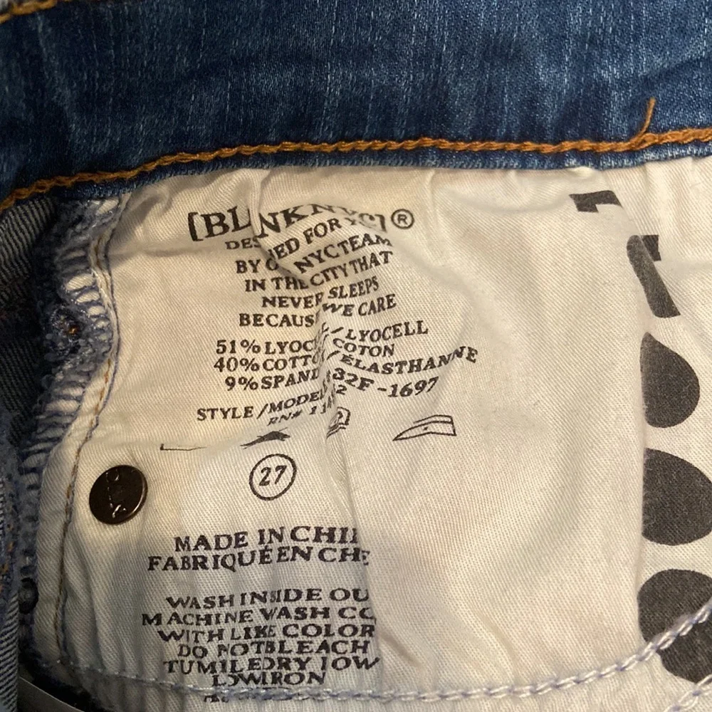 Blank NYC Fancy That Ruffle Raw Hem Distressed Jeans - Picture 5 of 5